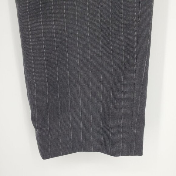 NWT Nili Lotan Tel Aviv Tapered Wool Pants Trousers Charcoal Pinstripe Size 0 - Picture 4 of 9
